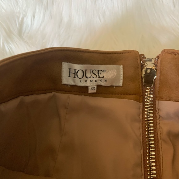 HOUSE of CB Tan Leatherette Pencil Skirt XS - Picture 13 of 13